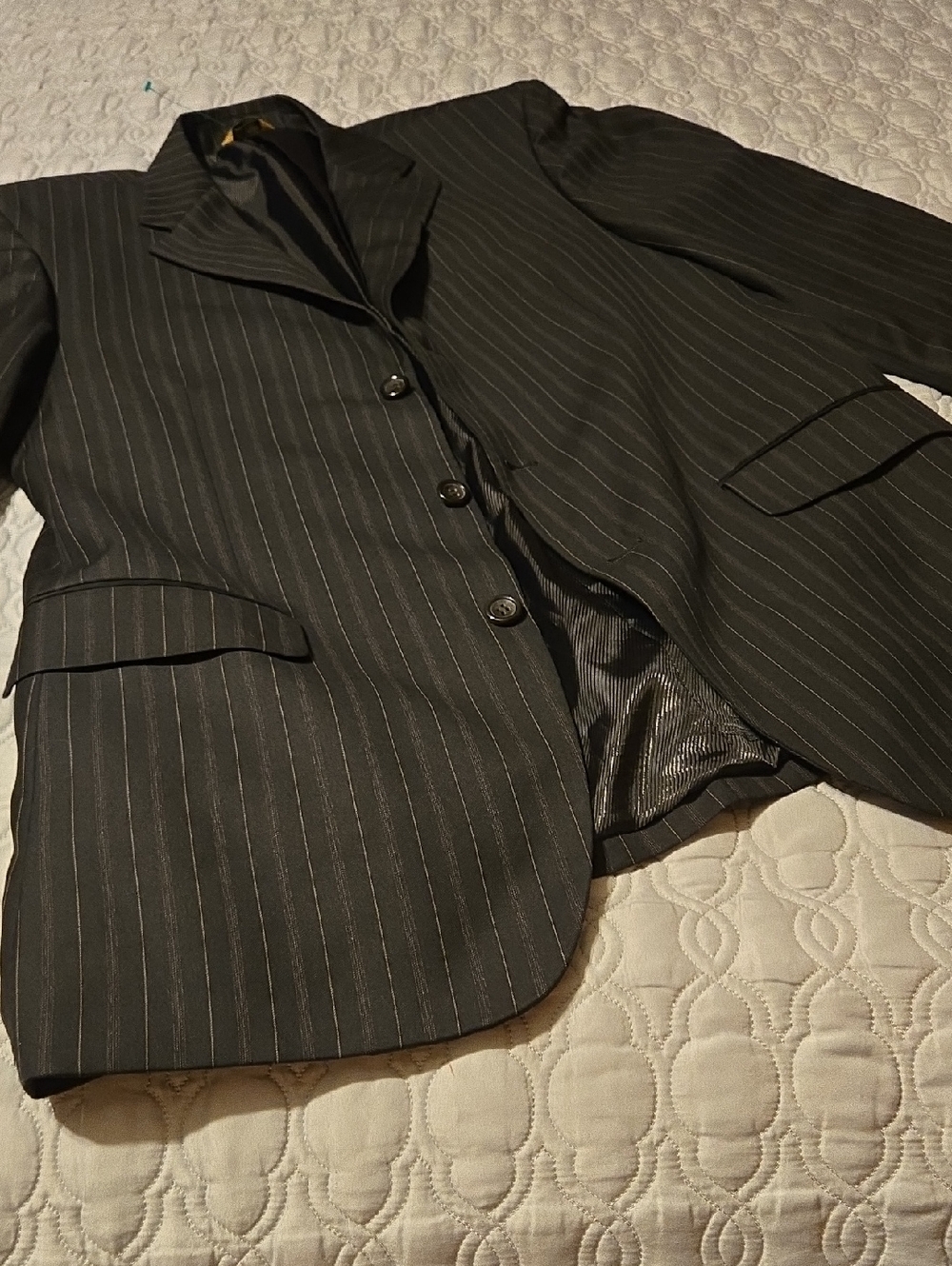 Men's Black Pinstripe Blazer - Classic Tailored Jacket Luca ROSSI Italia